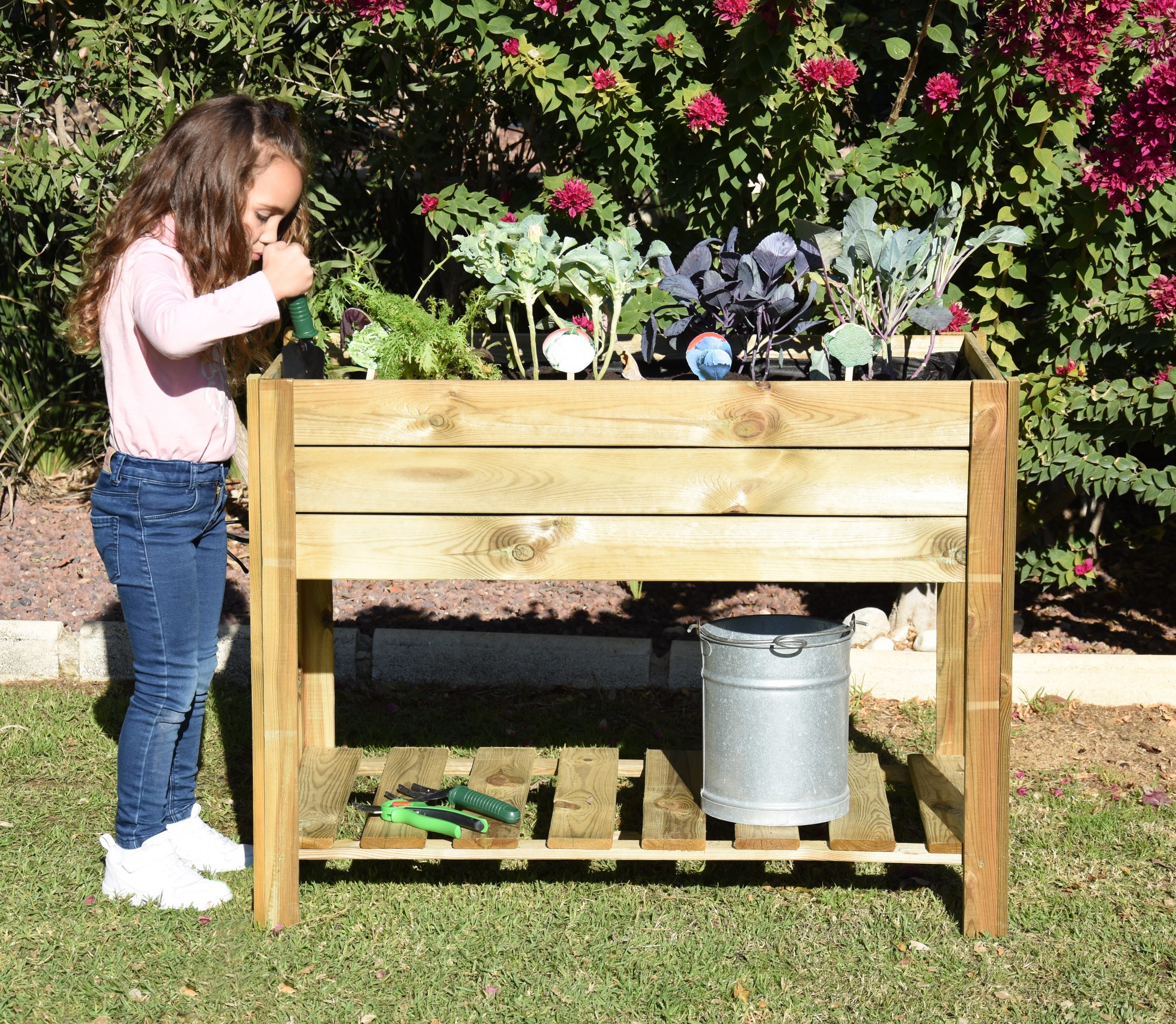 Huerto Urbano De Metal Rectangular - 98x25x82cm, Ideal Para Cultivar En Casa
